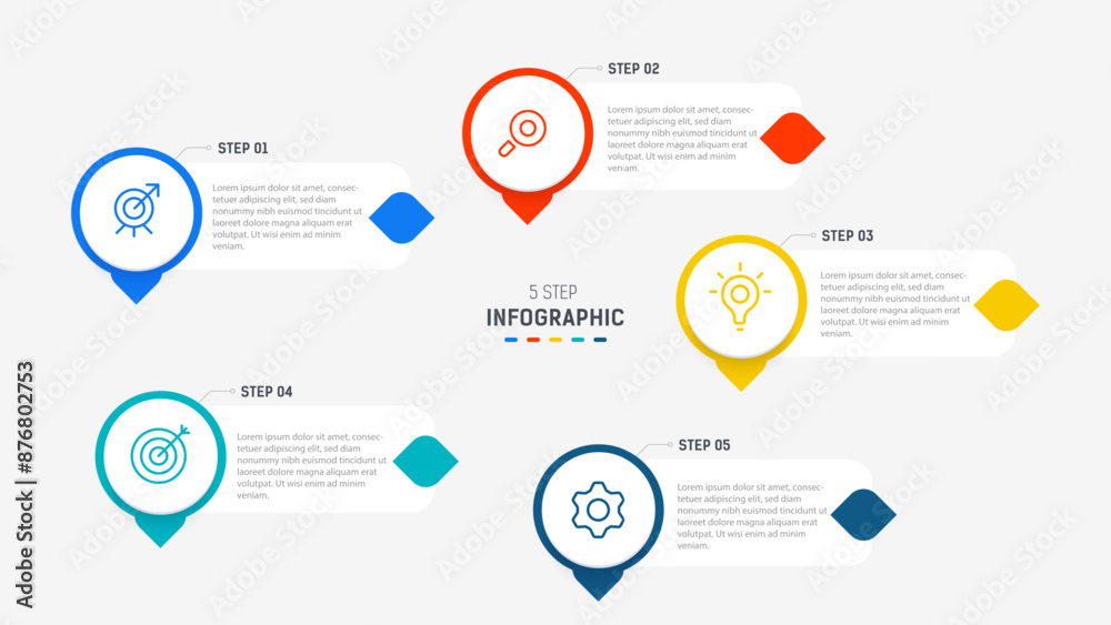 Five Step Infographic design element template for presentation. info graphic illustration. process diagram and presentations step, banner, flow chart, 5 option template. Five Step Infographic design element template for presentation. info graphic illustration. process diagram and presentations step, banner, flow chart, 5 option template.