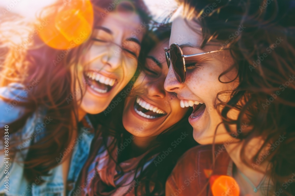 Obraz premium A joyful image of friends laughing together