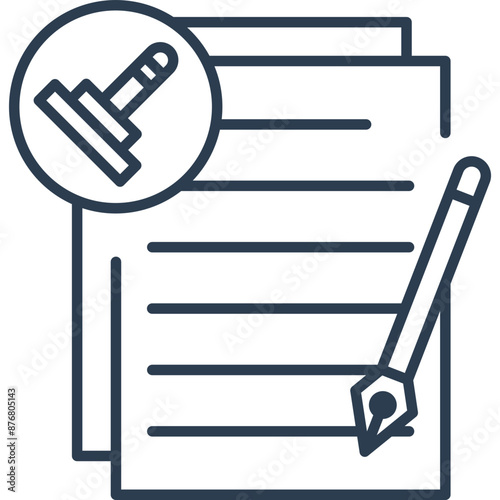 Notary Line Icon