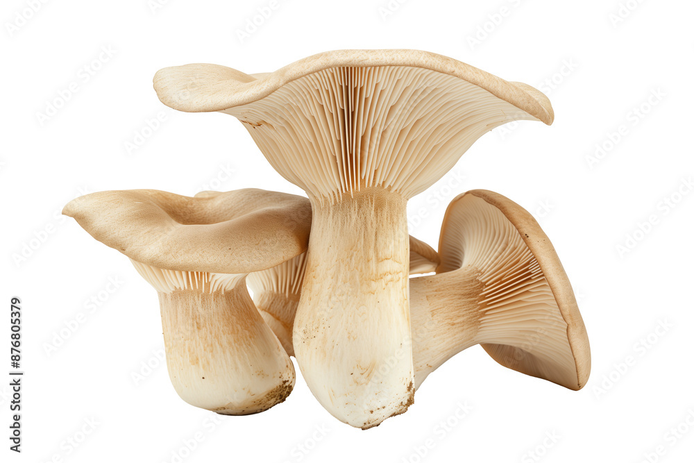 King Oyster mushrooms isolated on white background with clipping path, depth of field King Oyster mushrooms isolated on white background with clipping path, depth of field