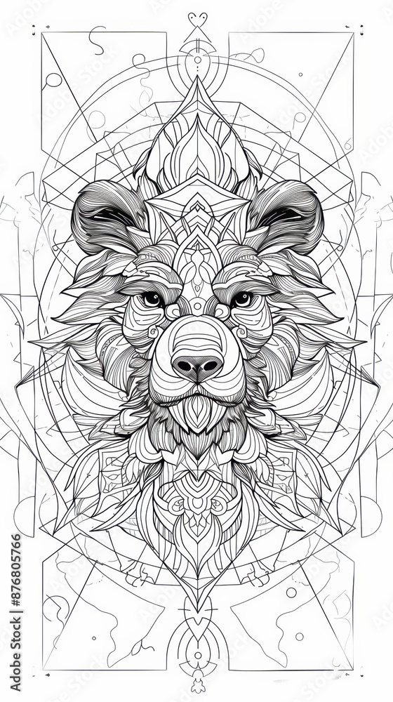 animal head with mandala pattern. AI generative. animal head with mandala pattern. AI generative.
