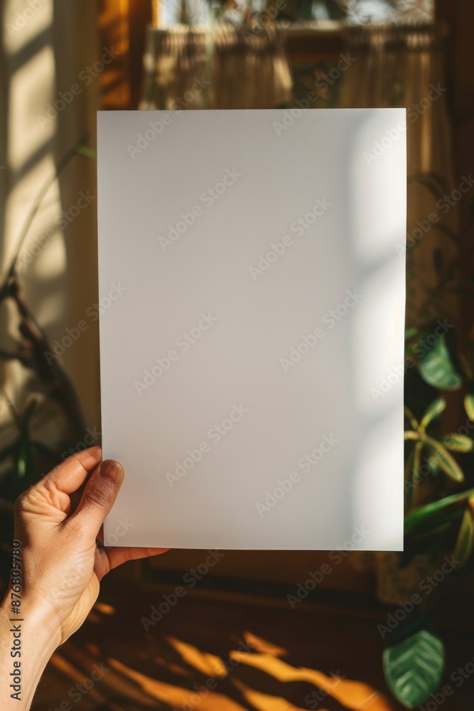 A person holds a piece of paper in their hand, with the contents and purpose unknown A person holds a piece of paper in their hand, with the contents and purpose unknown