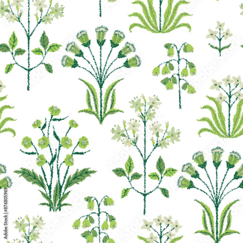 seamless pattern with green plants