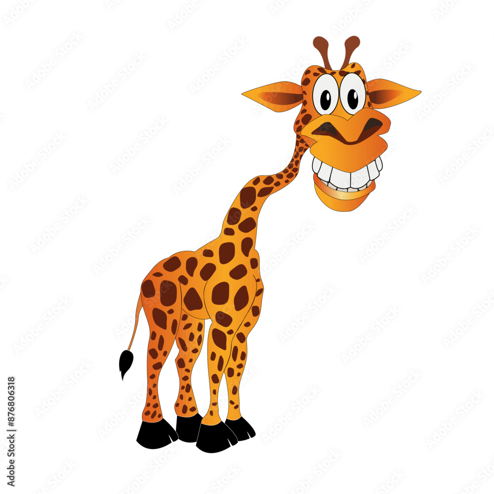 Obraz premium Giraffe print illustration cartoon vector