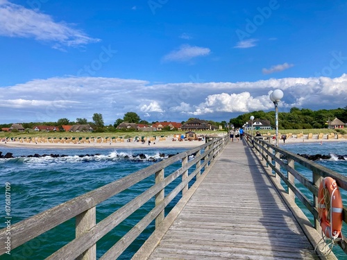 Obraz na płótnie Seebrücke vom Ostseebad Wustrow, Ostsee, Fischland-Darß-Zingst, Mecklenburg-Vorpommern, Deutschland w salonie