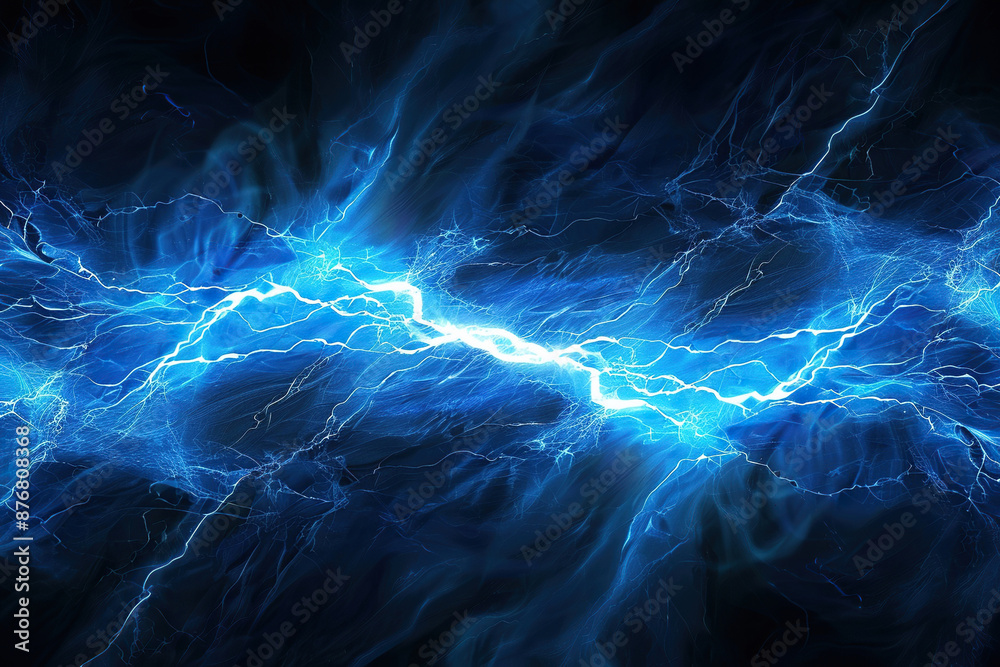 Generative ai on theme of scary bright electric lightning bolt with branches in the night dark sky Generative ai on theme of scary bright electric lightning bolt with branches in the night dark sky