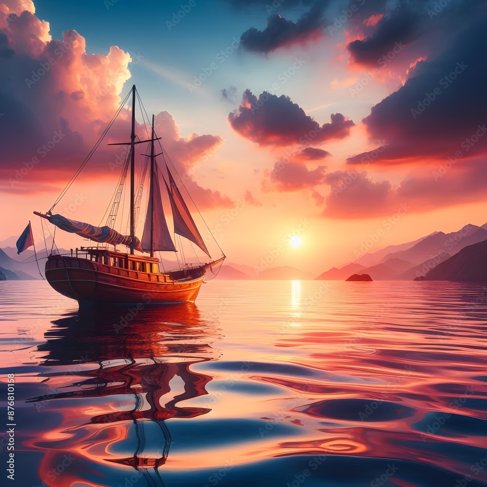 boat at sunset boat at sunset