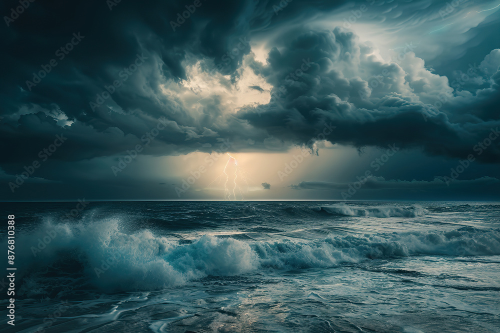 Generative ai on theme of a dramatic dark storm clouds before rain creating spectacular landscape Generative ai on theme of a dramatic dark storm clouds before rain creating spectacular landscape