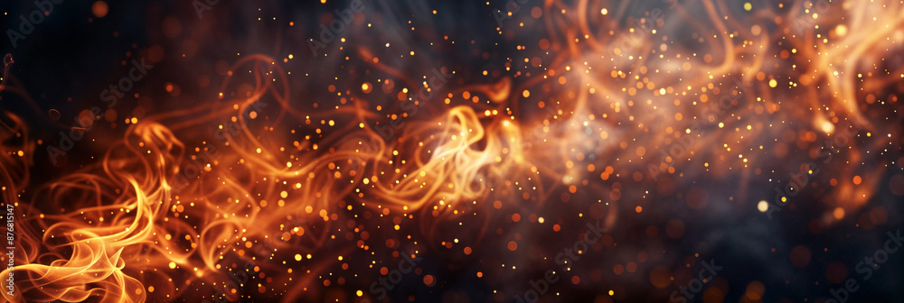 A close-up view of a fiery flame burning brightly against a black background, emitting heat and light A close-up view of a fiery flame burning brightly against a black background, emitting heat and light