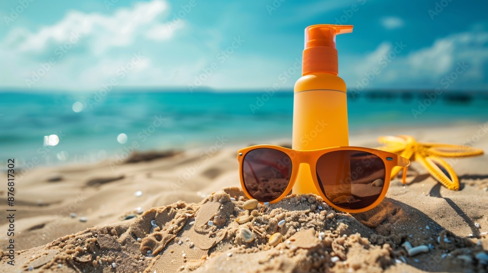 Sunscreen Lotion And Sunglasses On Sandy Beach Background
Sunscreen Lotion And Sunglasses On Sandy Beach Background