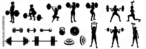 female weightlifting vector
