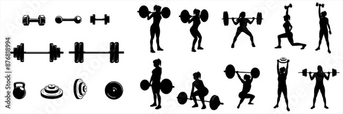female weightlifting vector