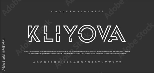 Abstract sport modern alphabet fonts sport digital game music future creative font