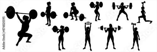 female weightlifting vector