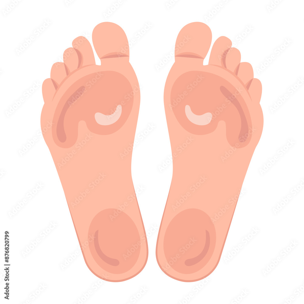 Feet soles icon in flat style 

