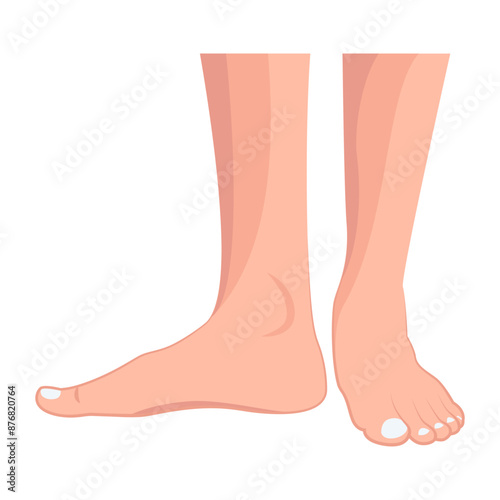 Female feet icon in flat style 

