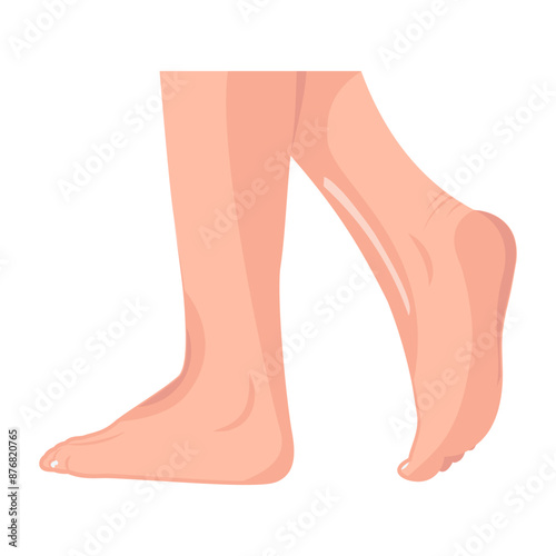 A flat icon of walking woman soles 

