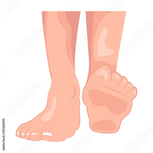 A flat style icon of lady feet 

