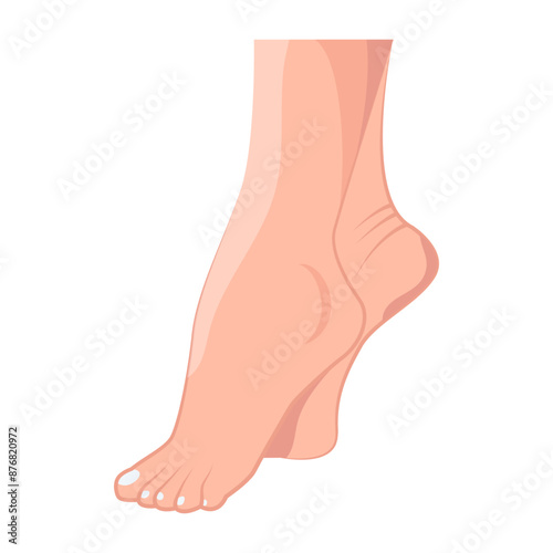 Flat style icon of lady toes  

