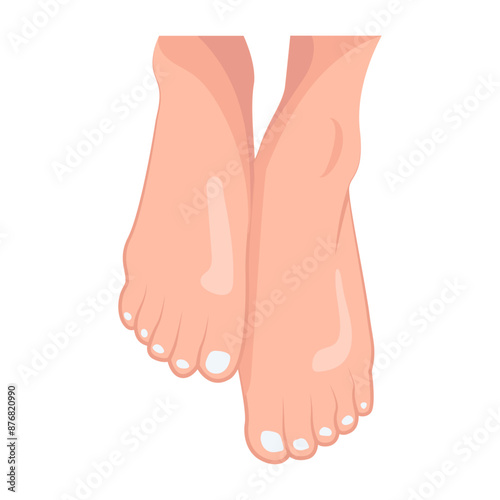 Modern flat style icon of girl feet 

