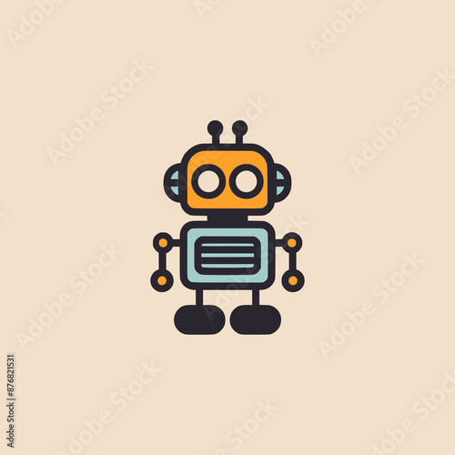 simple robot technology professional logo vector illustration template design © katsumatakun