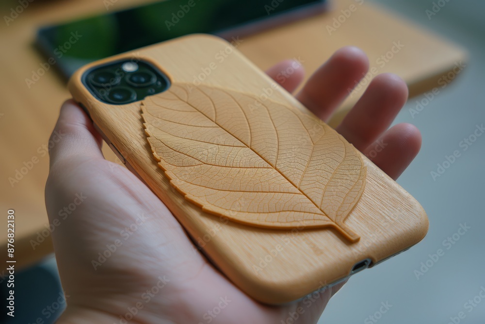 Fototapeta premium Hand Holding Eco-Friendly Phone Case