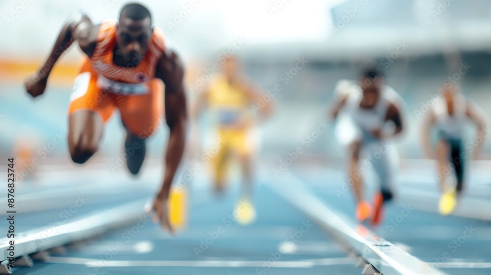 custom made wallpaper toronto digitalSprinters at the starting blocks, Tokyo 2020, anticipation and readiness