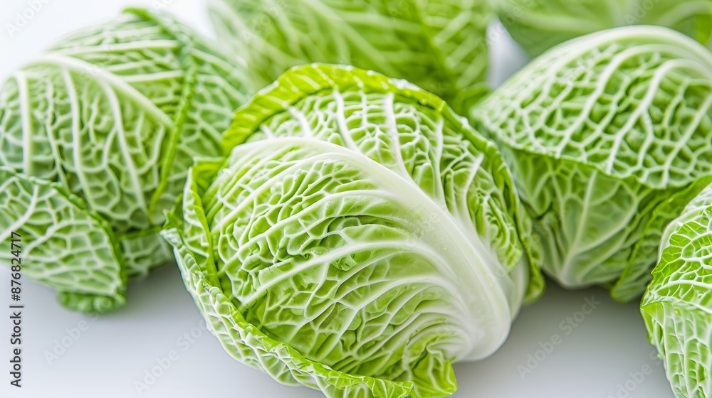 Fototapeta premium Close-up shot of fresh green cabbage
