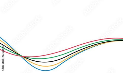 Olympic games straight lines, Olympic color ring, game line, modern, design vector illustration.