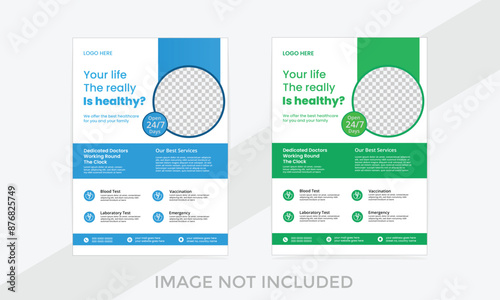 Creative medical flyer template design