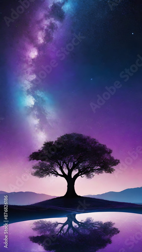 AI generated image of nature in dark