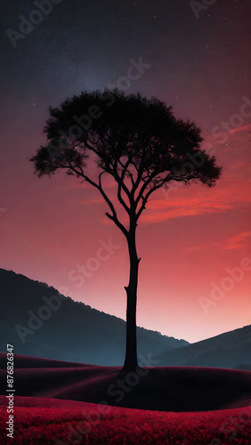 AI generated image of nature in dark