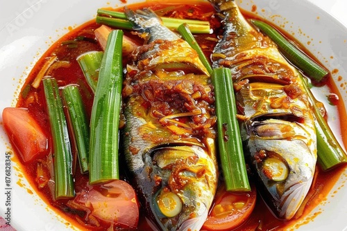 Asam pedas fish curry photo