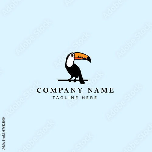 toucan bird logo vector icon illustration design template - vector graphic