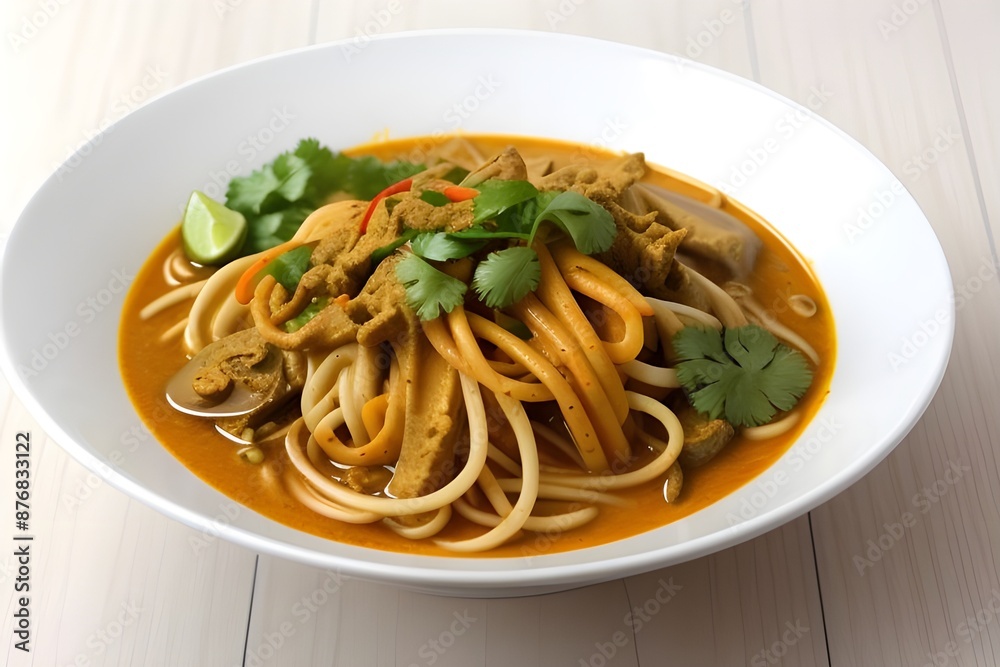 A Flavorful Bowl of Traditional Khao Soi Noodle Soup A Flavorful Bowl of Traditional Khao Soi Noodle Soup
