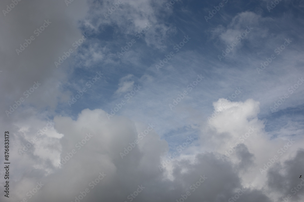 Blue sky. Beautiful Cumulus clouds flying across the sky, Blue sky. Beautiful Cumulus clouds flying across the sky,
