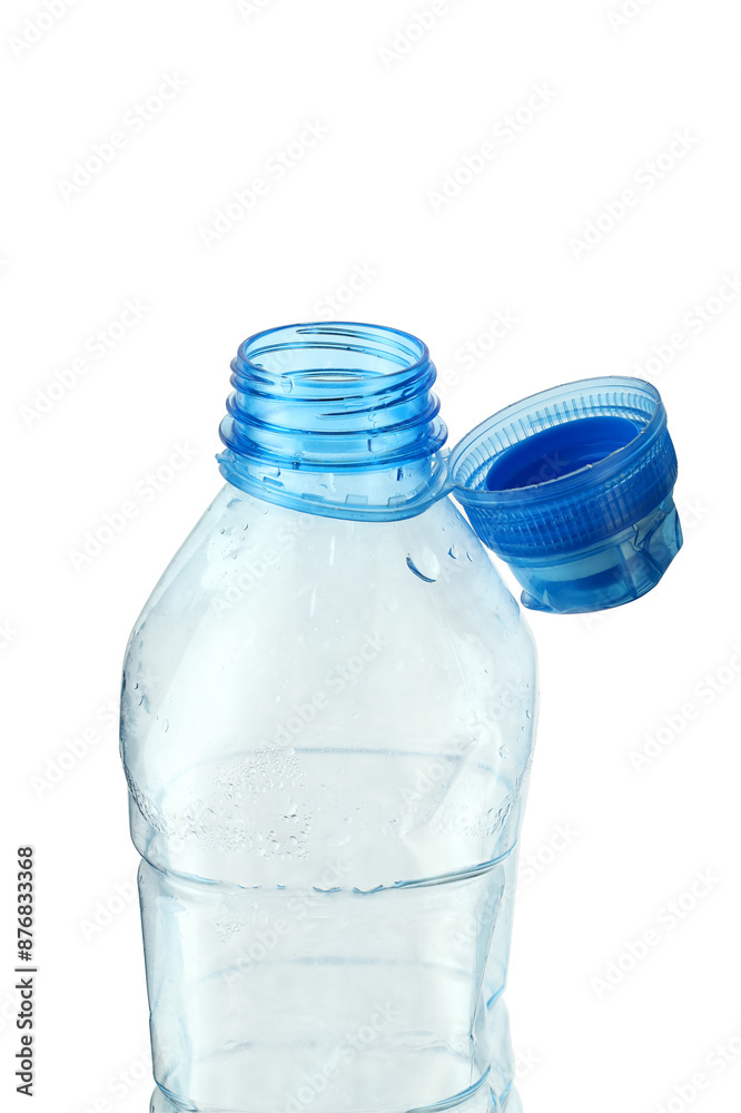 plastic bottle with open cap