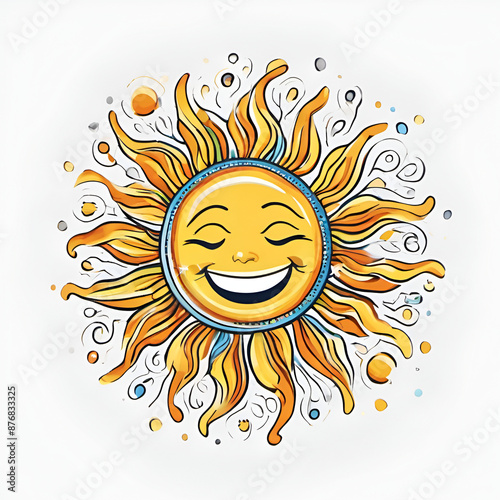 Capture the joy of sunny days with our vibrant smiling sun image