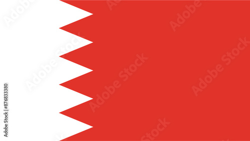 Official vector flag of Bahrain. Illustration eps10.