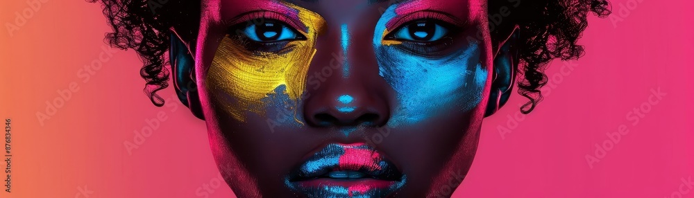 Bold makeup African woman portrait