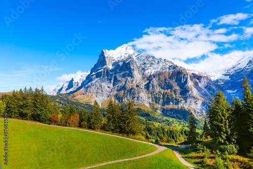 Bild auf Leinwand Grindelwald, Switzerland Jungfrau mountains view