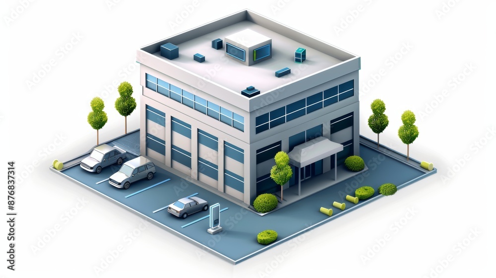 Obraz premium 3D vector of a business building, representing office and business concepts.