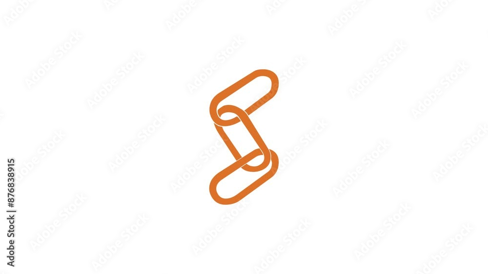 Chain link shape icon brown color animation on white background Chain link shape icon brown color animation on white background