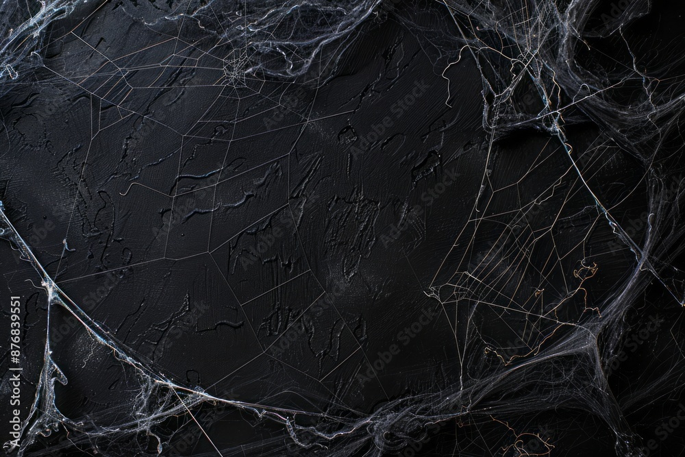 Spiderweb on a black background with a place for text. AI generative Spiderweb on a black background with a place for text. AI generative