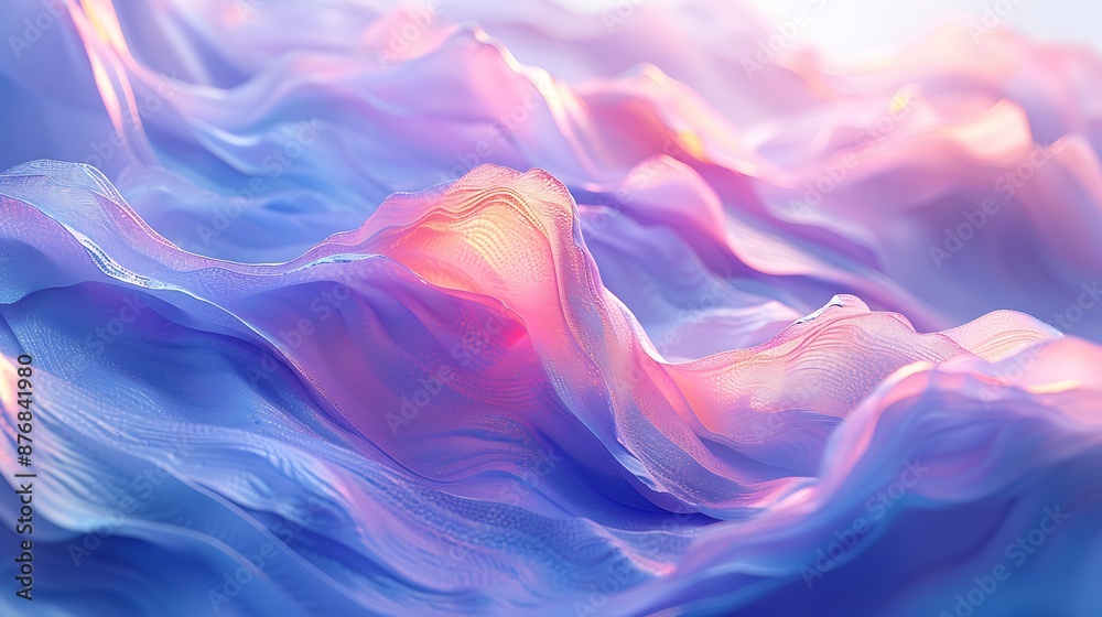 High-resolution 3D background of pastel abstract waves, close-up view emphasizing intricate texture and depth. High-resolution 3D background of pastel abstract waves, close-up view emphasizing intricate texture and depth.