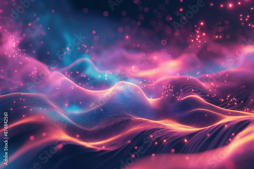 Wallpaper Mural A colorful, abstract image of a purple and blue sky with a pink Torontodigital.ca