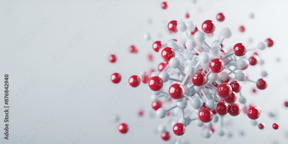 Molecular Sphere Isolated in Top-View 3D Illustration on Solid Background Molecular Sphere Isolated in Top-View 3D Illustration on Solid Background