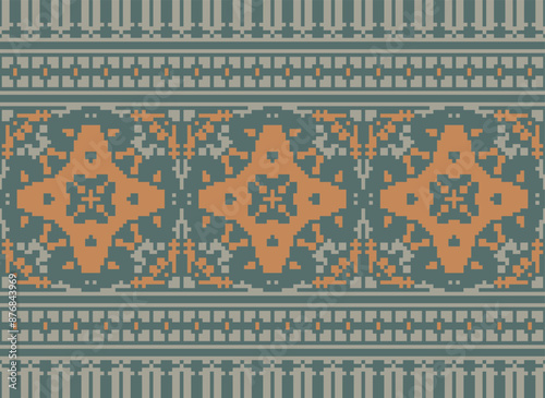 Aztec tribal geometric ethnic seamless pattern. Vintage Native American ethnic vector background. Traditional ornament; Hawaiian Tribal. American, Mexican style.