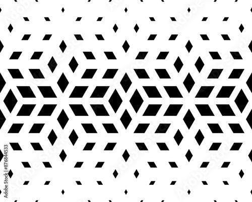 Seamless halftone vector background. Filled with diamonds