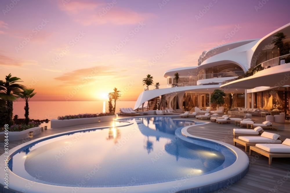 Fototapeta premium Hotel resort architecture outdoors building.